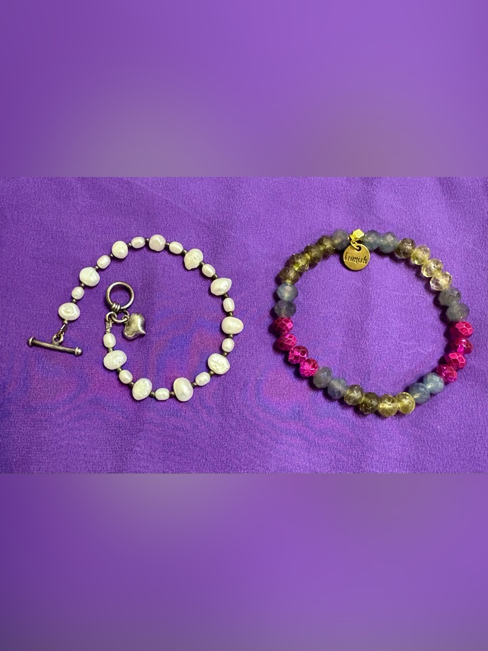 Baroque Pearl Bracelet And Erimish Crystal Stretch Bracelet